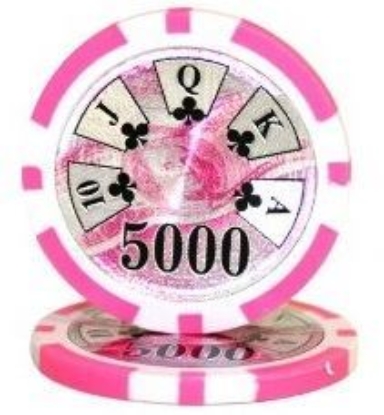 Image de BENJAMIN FRANKLIN POKER CHIPS  14gr /5000$ (roll of 25pcs)