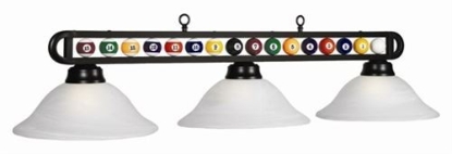 Image de LAMPE DE BILLARD -BOULES DE BILLARD NOIR MAT & BLANC