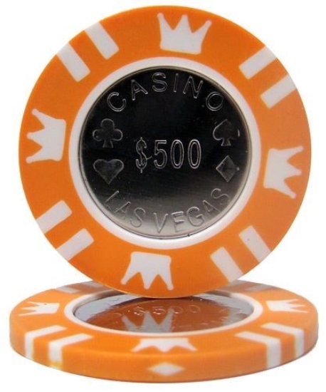 Coin Inlay poker chip, 500 dollars, 15 g