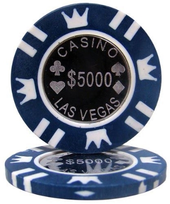 Coin Inlay poker chip, 5000 dollars, 15 g