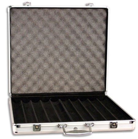 Aluminum poker chip case, 1000-chip capacity