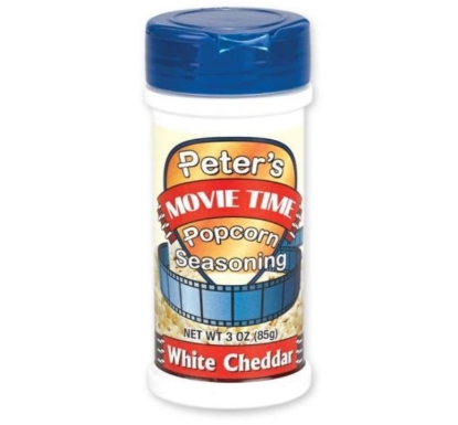 White cheddar popcorn seasoning shaker bottle
