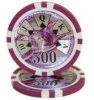 Benjamin Franklin $500 poker chip purple