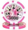 Benjamin Franklin $5000 poker chip pink