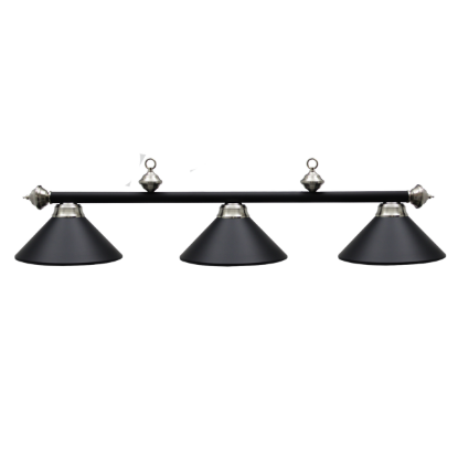 Image de Lampe de billard en métal - Noir Mat et inox