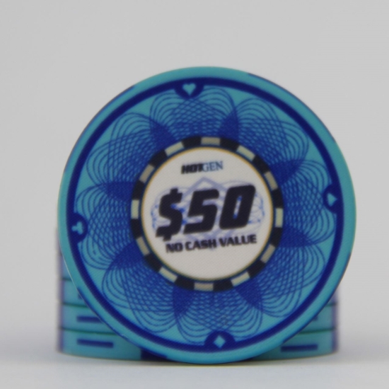 Ceramic poker chip $50 HotGen