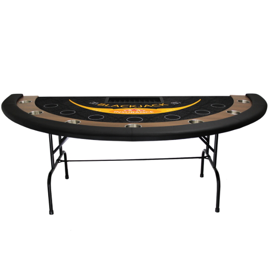 Image sur TABLE À BLACKJACK AVEC PATTES PLIANTES (tapis grade casino)