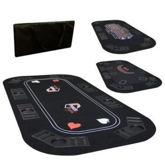 Rectangular poker table top, 33x66 inches, multiple views