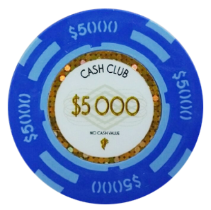 Roll of 25 Cash Club $5000 poker chips