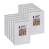 Red-backed playing cards fanned out in an arc