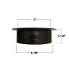 Black plastic cup holder with dimensions