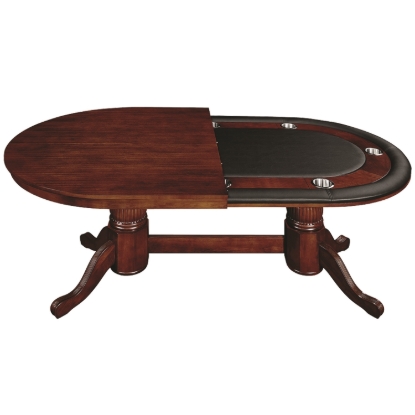 Image de TABLE DE JEU TEXAS HOLD’EM 84" AVEC PLATEAU À MANGER – TUDOR ANGLAIS