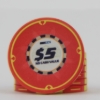 Ceramic HotGen $5 poker chip red