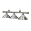 Image de LAMPE DE BILLARD TRIPPLE EN ACIER INOXIDABLE AVEC VERRE TREMPÉ 54''