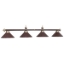 Image de LAMPE DE BILLARD QUADRUPLE EN CUIR BRUN 54''