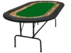 Supreme 96-inch poker table with green felt surface, wooden racetrack and cup holders