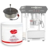 Kettle cleaner with popcorn machine and kettle