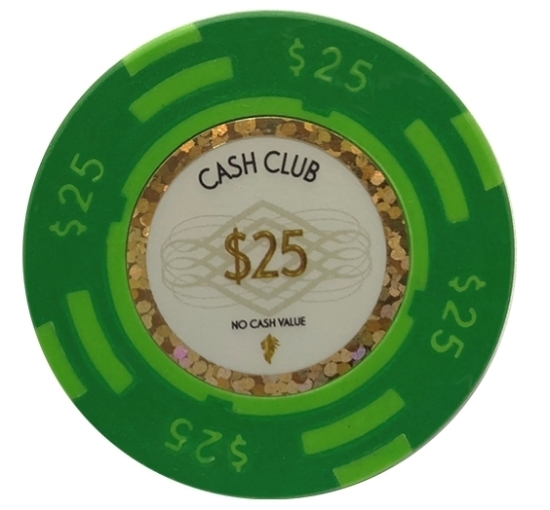 Roll of 25 Cash Club 14g $25 poker chips