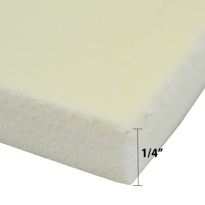 White foam block with 1/4 inch dimension marking for armrest