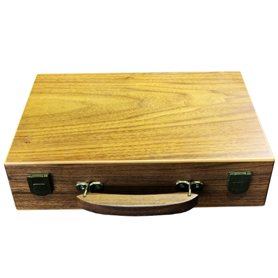 Image sur Boitier pour jetons de poker en noyer massif 300pcs