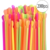 Image sur 2000 Pailles-cuillères en plastique de couleurs assortis