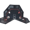 Folded octagonal poker table top showing folding sections