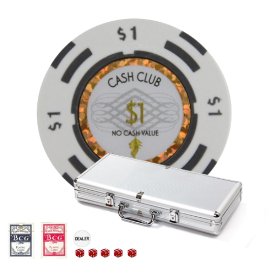 CASH CLUB $1 poker chip with aluminum case