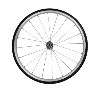 Silver aluminum wheel for Snack Station popcorn machine cart
