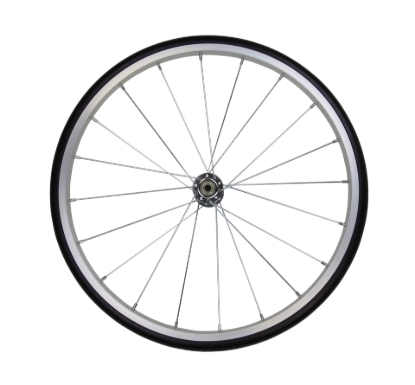 Silver aluminum wheel for 8oz and 16oz popcorn machine carts