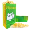 Green popcorn bag 3oz with flat bottom and popcorn