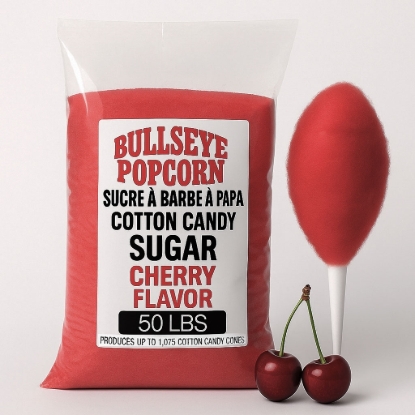 Image de Sucre à barbe à papa ROUGE– Saveur de cerise– 50 lbs