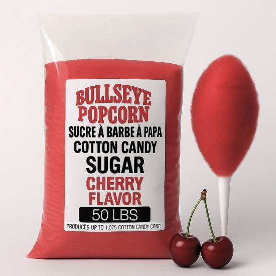 Image sur Sucre à barbe à papa ROUGE– Saveur de cerise– 50 lbs