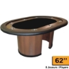 Supreme 62-inch oval poker table with black top and wooden base