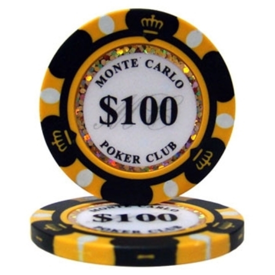 Image sur 25 jetons de poker (100$) Monte Carlo 14gr